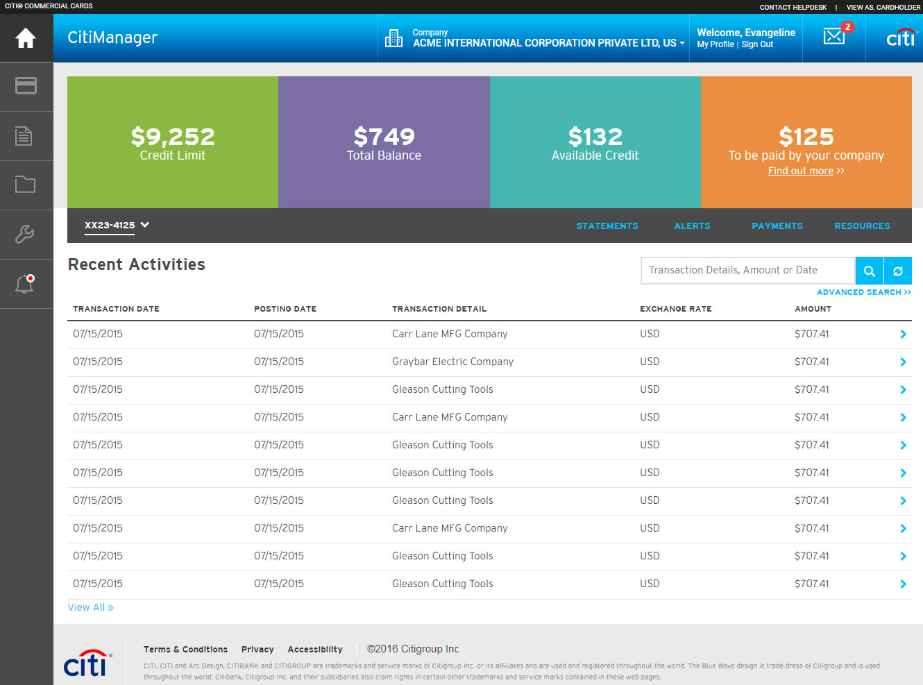 Cardholders and administrators may view transaction and payment ...